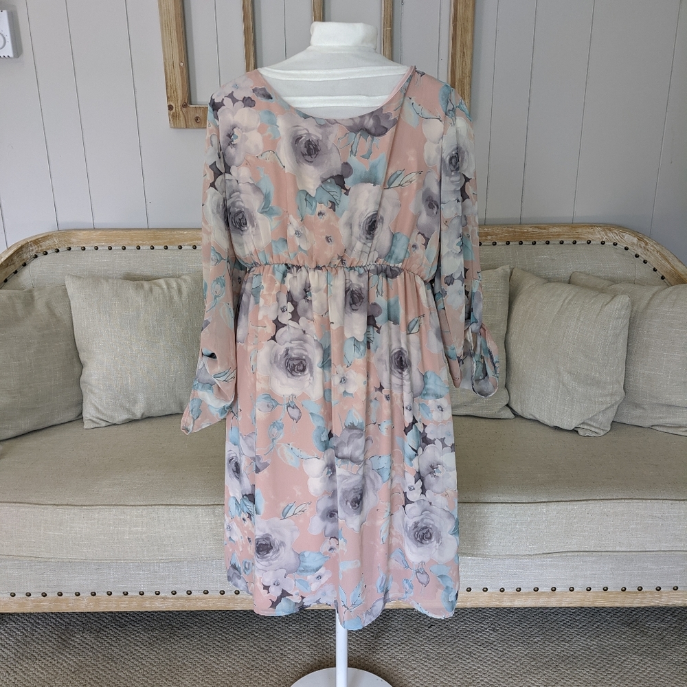 Pink Blush floral maternity dress